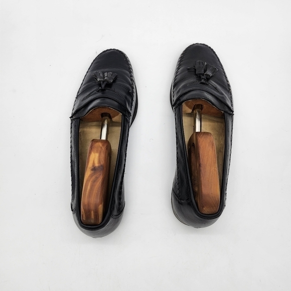 Bostonian Shoes Men 10 M Florentine Tassle Loafer Slip On Dress Black Leather - Picture 2 of 16